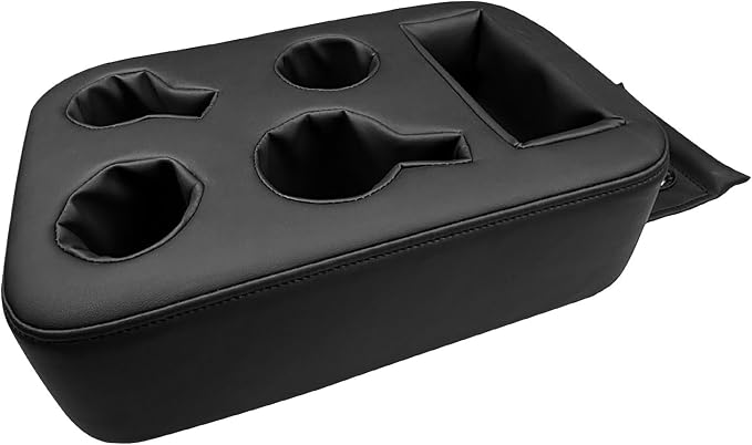 Car Back Seat Cup Holder, PU Leather Couch Sofa Bed Cup Holder Expander Tray, Boat Tray, Organizer for Trucks, Minivans, SUVs, RVs, Vehicles, Holds Drinks, Snacks, Cell Mobile Phone