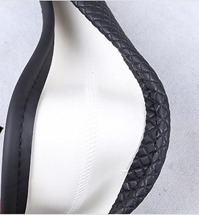 Auto Car Leather Steering Wheel Cover Anti Slip Wrap 15",Black