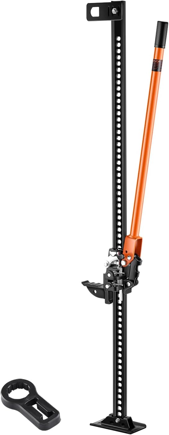 Farm Jack 60inch, 7000 lbs Capacity Ratcheting Off Road Jeep Jack for Tractor, Truck, SUV, Bumper Lift, Orange