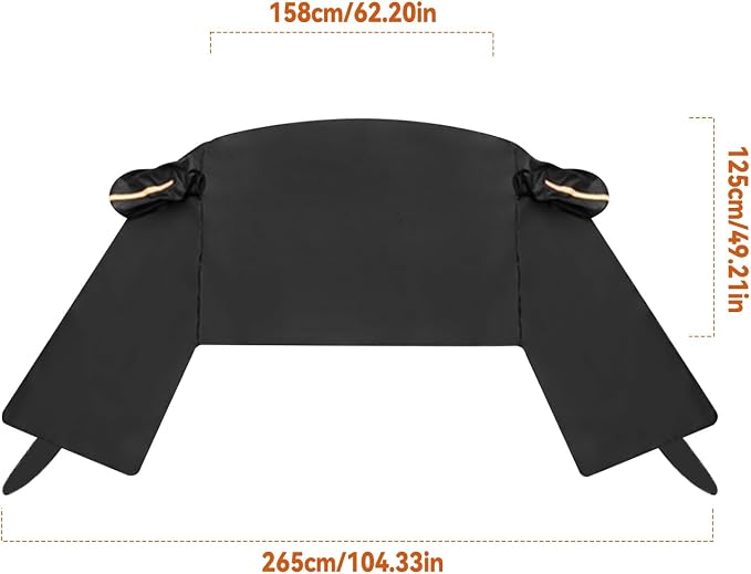 Windshield Window Snow Cover with 2 Hooks and 2 Mirror Covers Ice and Snow Front Window Sunshade Cover Fit for SUVs, Trucks, Cars (Black-SUVs)