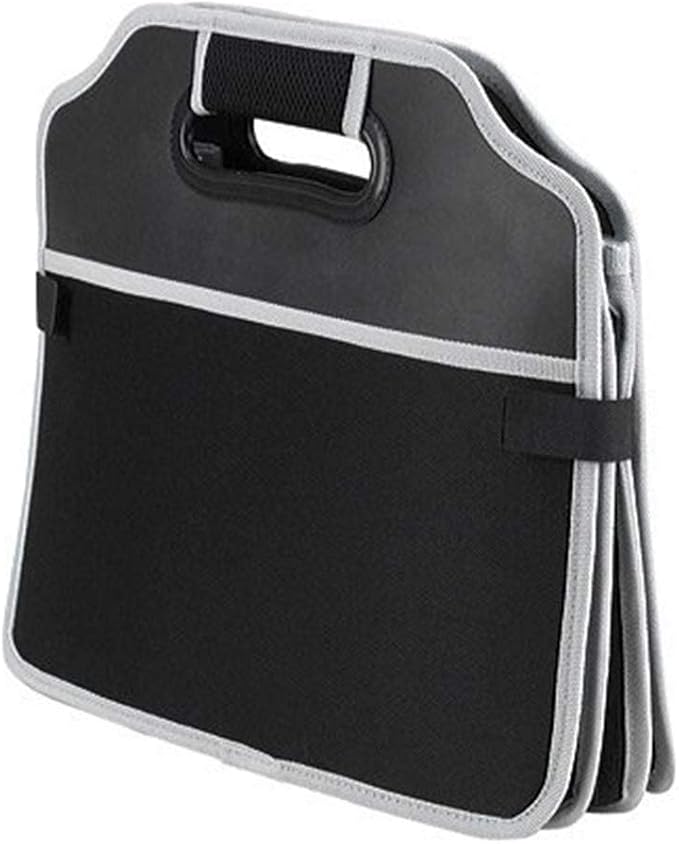Car Trunk Organizer, Black, 3 Large Sections of Storage, Store Your Cleaning Supplies, Emergency Gear, Groceries, Tools, Great For On The Go Moms