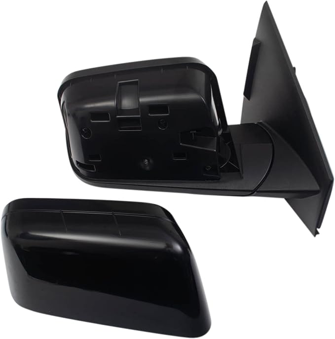Driver and Passenger Side Power Heated Mirror Set Smooth Black Manual Folding Compatible with 2011 Ford Edge FO1320468 FO1321468