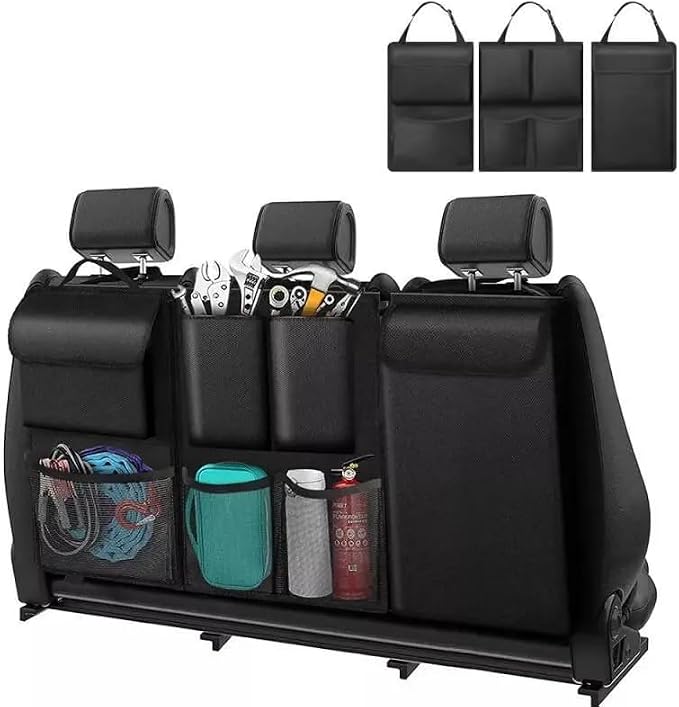 Car Trunk Organizer for Acura MDX 2007–2013, Large Capacity Hanging Rear Seat Organizer, Foldable Backseat Trunk Organizer for SUV Cargo Storage | multiple storage pockets keeps tools, groceries, emergency supplies and travel essentials neatly organized