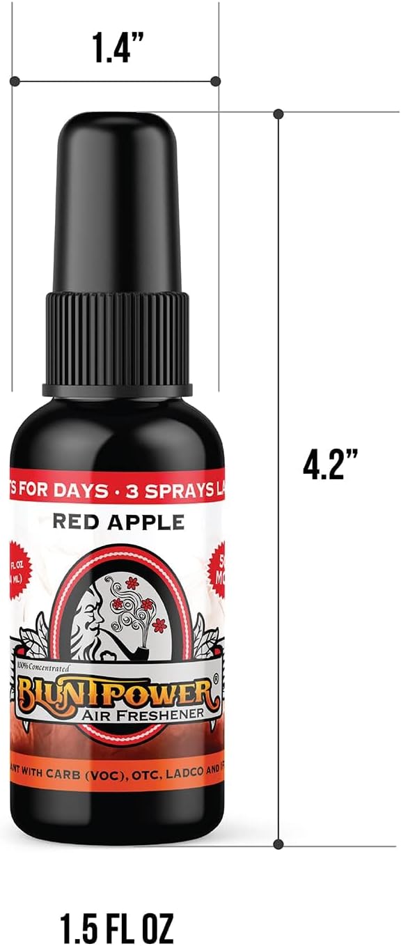 Red Apple Concentrated Air Freshener for Room and Car - Oil-Based Diffuser Spray Bottle - Long-Lasting Bathroom, Car Freshener & Odor Eliminator (1 Pack)