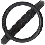 car Steering Wheel Cover Faux Leather Massage Universal fit 3D Honeycomb Hole Anti-Slip Sporty 15 Inches (Black Black)