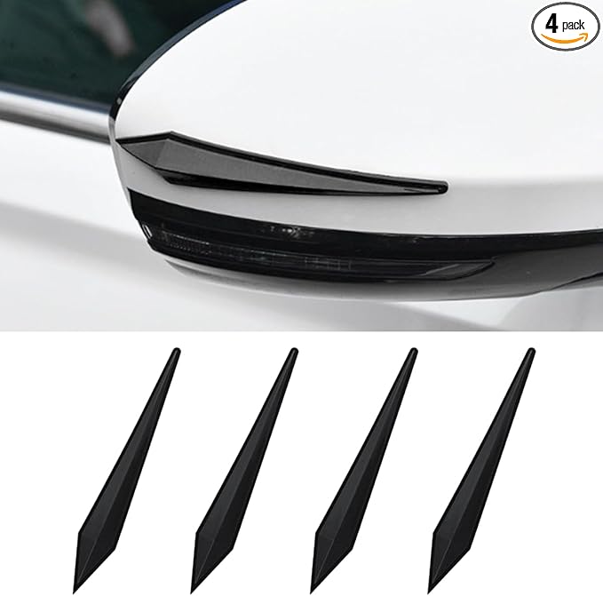 4PCS Car Door Edge Guard Protector, Self-Adhesive Vehicle Rearview Mirror Anti-Collision Strip, PVC Anti-Scratch Bumper Trim Guard, Universal Auto Body Accessory for Car SUV Truck (Black)