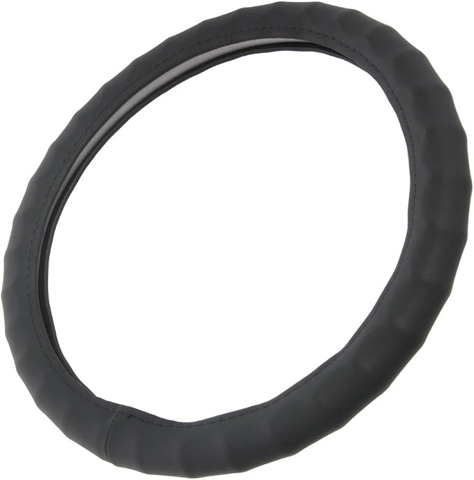Genuine Leather Ergonomic Non-Slip Grip Car Steering Wheel Cover Standard Size 14.5 to 15 inch