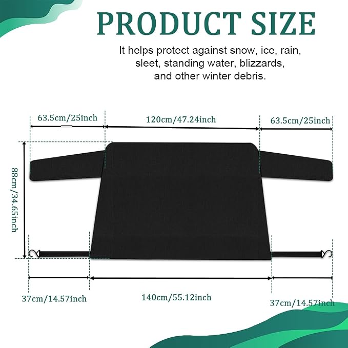 Car Windshield Cover for Ice and Snow, Frost Guard Windshield Cover, Car Windshield Snow Cover Winter Ice Sunshade Protector, Universal Car Exterior Accessories for Cars, Trucks, Vans (Rear)
