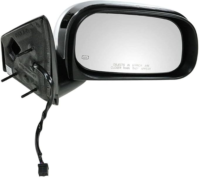 2 Piece Driver and Passenger Side Mirror Assembly Set Electric Adjustment Heated No Memory Chrome Compatible with 2007-2009 Chrysler Aspen CH1320285 CH1321285