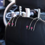 Auto Hooks Bling Car Hangers Organizer Seat Headrest Hooks Strong and Durable Backseat Hanger Storage Universal for SUV Truck Vehicle 2 Pack (Fuchsia)