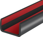 Rubber Edge Trim, Self-Adhesive U Channel Edge Protector for Plywood, Cabinet, 1-1/8" Wood Edge Banding, Flexible Furniture Repair, EPDM Material, Fit 1-1/8"(28mm), Length 20Ft, Black
