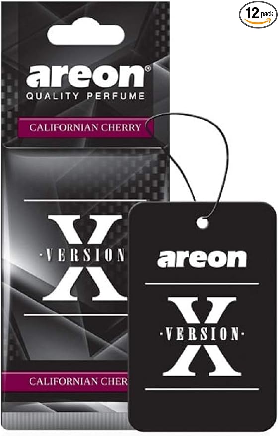 X AXV08 Hanging Best Car Air Freshener Californian Cherry Scent, Paper Hanging Ornaments, Long Lasting Scent for Car or Home 12 Pack