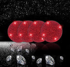 4pcs Bling Car Cup Holder Coaster, 2.75 inch Anti-Slip Shockproof Universal Fashion Car Coasters Insert Bling Crystal Rhinestone Automotive Interior Accessories for Women (4 pcs, Red)