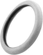 Ergonomic Leather Grip Steering Wheel Cover - Soft Plush Memory Foam Grip for Standard Size Wheels 14.5-15 inch Gray