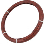Dark Wood Grain Car Steering Wheel Cover, Standard 15 inch Size, Made to Fit Most Auto Truck Van SUV