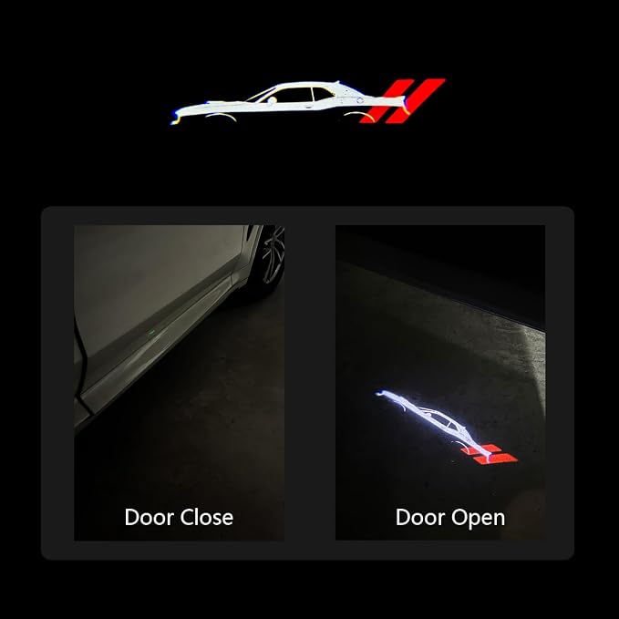 2Pcs Car Door Lights Compatible With Challenger 2015-Present. Personality Pattern LED Projector Courtesy Welcome Lights for SRT SXT GT RT (Picture 2)