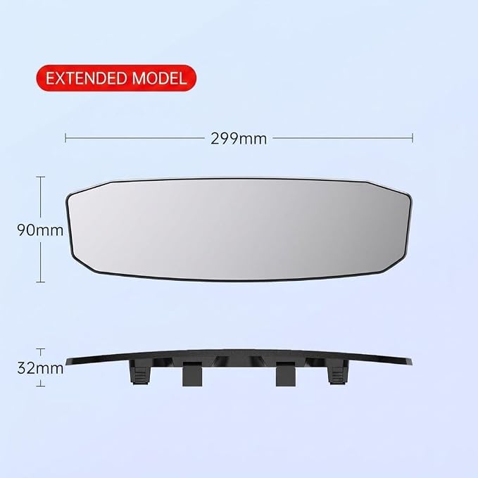Rear View Mirror for Jeep Liberty 2008-2012, Panoramic Convex Car Mirror Heavy Duty Anti-Shake Curved Clip On Blind Spot Lane Change HD Glass
