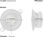A-Series Plus TS-A879 3.5” 2-Way Speakers (Pair) – 100W RMS, 450W Max, Balanced Sound + Smooth Treble, Great Stock Replacement, Easy Installation