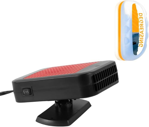 12V Portable 2-in-1 Car Heater & Cooler, 360° Rotatable Windshield Defroster with 1pc Glass Oil Film Cleaning Brush, Fast Heating/Cooling for Car & Home
