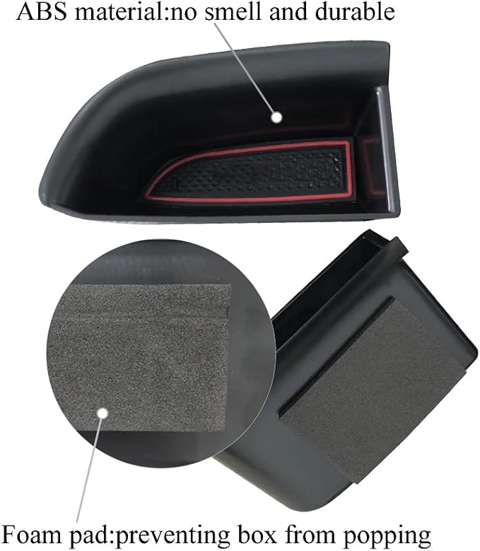 4pcs Door Side Storage Box Compatible with Highlander 2014 2015 2016 2017 2018 2019 Armrest Phone Container Door Organizer Handle Pocket ABS Tray Insert Glove Pallet