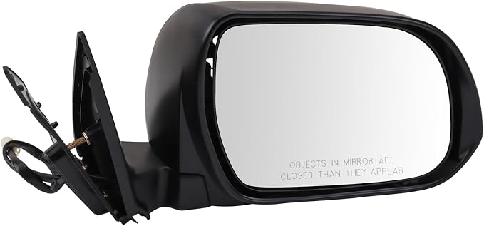 Passenger Side Mirror Assembly Electric Adjustment Heated No Memory Black Compatible with 2008-2013 Toyota Highlander TO1321246 TO1321334