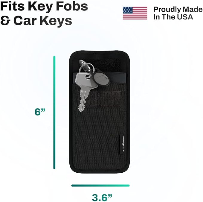 Small Faraday Bag for Key Fob - Military-Grade Faraday Key Fob Protector for Wireless Signal Blocking - Anti-Spying Key Pouch for Car Keys to Stop Hacking & Tracing - Antitheft Products