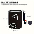 Portable Reusable Waterproof Car Trash Bin, Multipurpose Vehicle Organizer, Road Trip Essentials, Polyester Canvas Material (Black Cat)