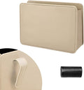 Car Trash Can, Foldable Leather Automotive Garbage Bin Organizer Holder with One Roll Trash Bag, Multi-Function Mini Hanging Dustbin Storage Bag Container for SUV Truck RV (Beige)