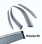 4Pcs for Toyota Camry 2012-2017 Window Visor Rain Guard Deflector Chrome Trim Smoke