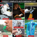 Car Emergency Kit with Jumper Cables, Roadside Safety Emergency Car Kit for Vehicle Truck Motorcycle - Gifts for Men Women Teenagers, Easy Storage(Black)