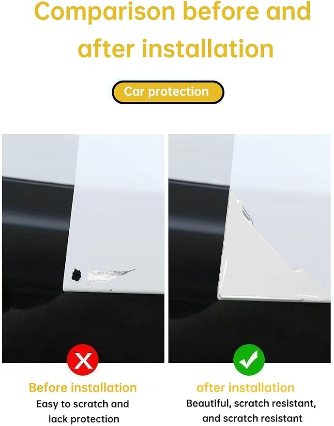 MSMJFSA 8 Pcs Clear Car Door Edge Guards, PU Bumper Protectors | Soft self-adhesive PU guards help protect car door edges from bumps and scratches; clear universal fit for cars, SUVs