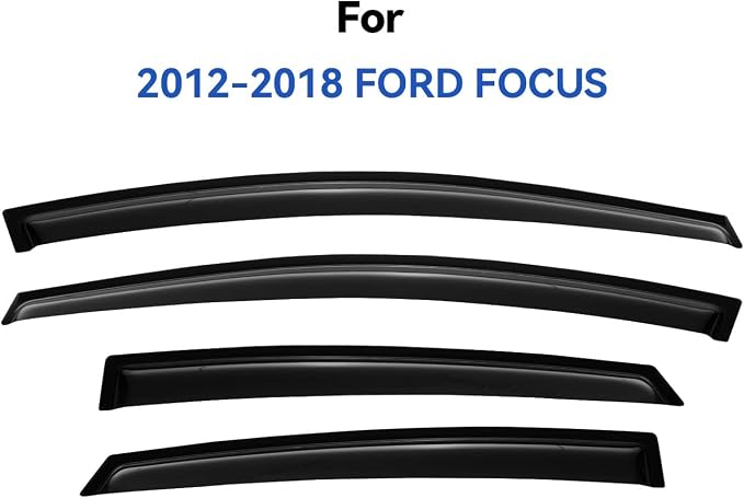 Window Visors Rain Guards Shield for 2012-2018 Ford Focus Sedan & Hatchback, Out-Channel Window Vent Wind Deflectors Visors Shades for 12-18 Focus (Not for Focus RS & ST)
