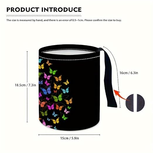 Portable Reusable Waterproof Car Trash Bin, Multipurpose Vehicle Organizer, Road Trip Essentials (Butterfly)