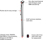 CZC AUTO Tire Pressure Gauge Heavy Duty Mechanical Air Gauge Stainless Stem Single Chuck with Pocket Clip for Truck Motorcycle Bike Car RV SUV ATV, 5-50PSI 30-350KPa (2 Pack)