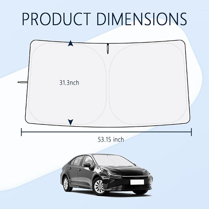 Car Windshield Sun Shade Compatible with Toyota Corolla 2020-2026,Oxford Cloth Sun Shade for Car Windshield with Foldable Design,Windshields Cover Suns Shades for Blocking Heat with Storage Bag