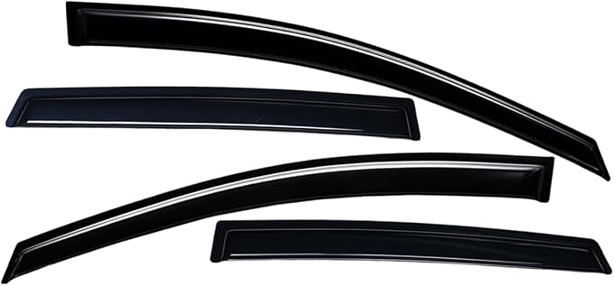 Extra Durable Outside-Mount Auto Vent Window Visor, Fits 2009-2013 Nissan Rogue, 2014-2015 Rogue Select, UV Protection Rain Guard, Original Wind Deflector, No-Drilling, Dark Smoke, 4-Pcs