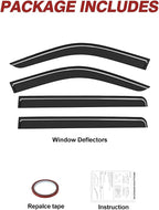 Outside-Mount Window Rain Guards Fit for 2022-2026 Toyota Tundra CrewMax Cab Full-Size, Extra Durable Window Visors Deflector Dark Smoke Vent Shades Car 4-pcs