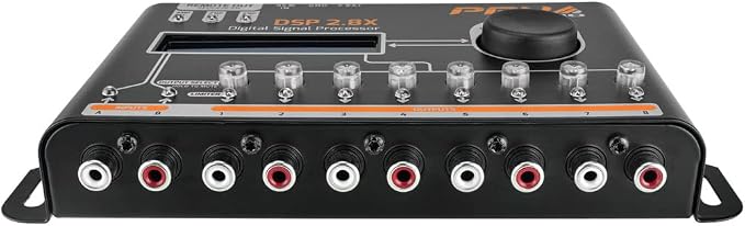 Car Audio DSP 2.8X Digital Crossover and Equalizer 8 Channel Full Digital Signal Audio Processor DSP with Sequencer Remote Relay