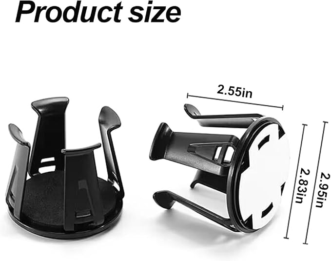 Zpana Car Slim Can Cup Holder Adapter, 2PCS Vehicle Energy Drink Holder Insert, Reversible Wiggle Free Automotive Cup Holder Expander Accessories, Universal for SUV, Sedan, Truck(2PCS)