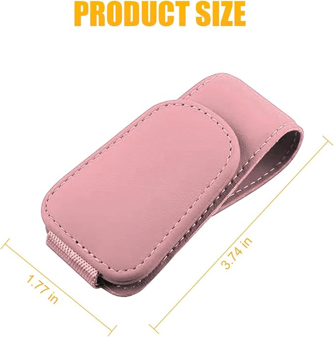 Sunglasses Holders for Car Sun Visor, Leather Eyeglasses Hanger Mounter, Magnetic Glasses Holder and Ticket Card Clip, Auto Interior Accessories Universal for SUV Pickup Truck