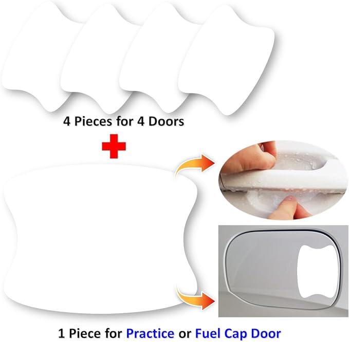 [3M]-5pcs(Pro) Customized Car Door Handle Cup Protector Made with 3M Paint Protection Film Pro Series, Clear(Transparent), Anti Scratch, Universal Fit for Most Cars (Clear Pro/5pcs)