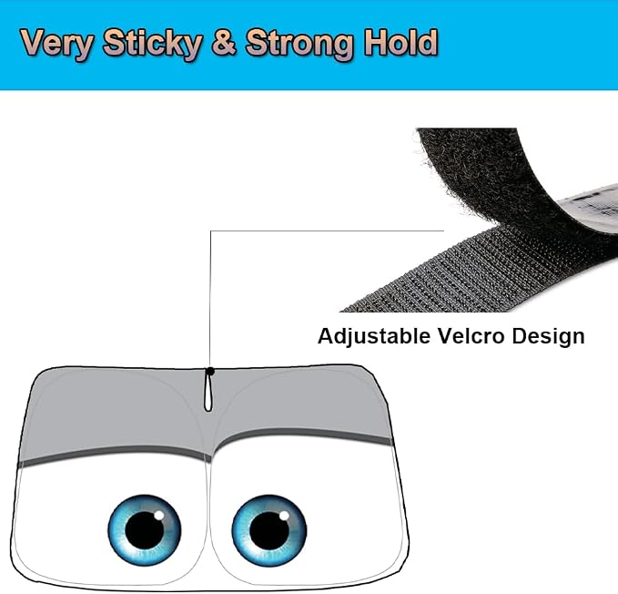 Windshield Sun Shade for 2017-2026 Tesla Model Y/Model 3 Sunshade Accessories Foldable Sunshade (Fit 2025-2026 Model Y Juniper / 2024 Model 3 Highland) Blocks UV Rays Keep Car Cool (Grey Eyes)