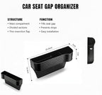 Car Seat Gap Filler Organizer 2 Pack, Multifunctional Auto Console Side Storage Box with Cup Holders & Phone Holder, Premium PU Leather Car Front Seat Organizer for Drinks, Sunglasses, Keys