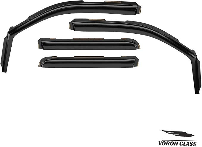 Voron Glass in-Channel Extra Durable Rain Guards for Ford F150 2009-2014 SuperCrew, Window Deflectors, Vent Window Visors, 4 Pieces - 200888