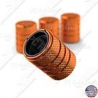 Aluminum Tire Valve Stem Caps – Anti-Rust, Premium Anodized Aluminum, Corrosion-Resistant, Easy Install, Universal Fit for Car, Truck, Bike, SUV – 1 Pack/Set of 4 (Amber Orange)