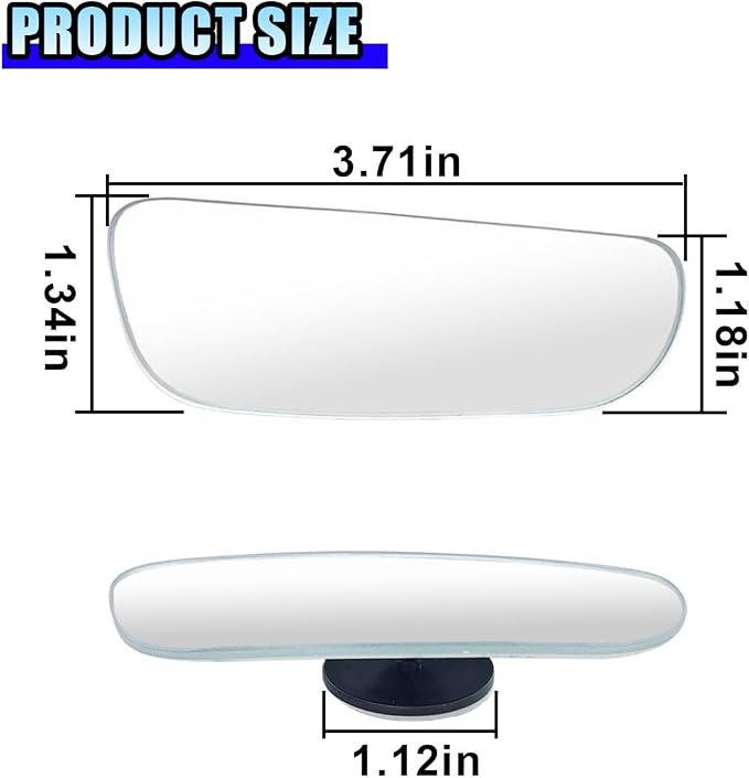 2PCS Blind Spot Car Mirror, HD Glass Rotate Adjustable Car Side Mirror, Strip Shaped Frameless Wide-angle Blind Spot Mirror, Universal Convex Rear View Mirror for Car, SUV, Truck (Strip)