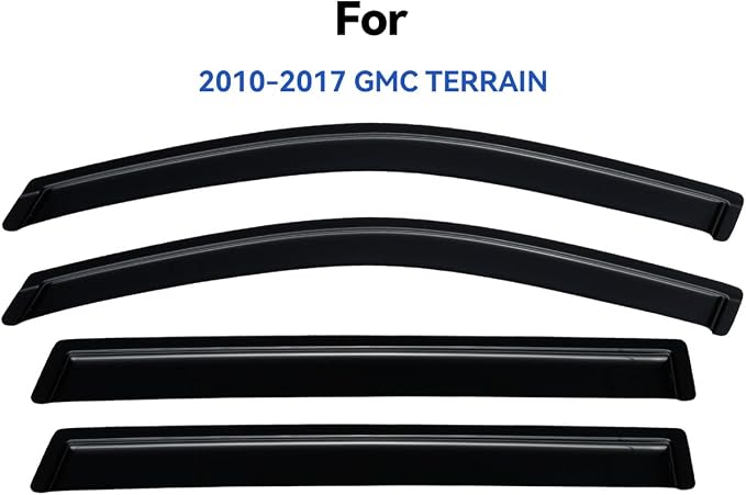 Window Visors Rain Guards for 2010-2017 GMC Terrain, Out-Channel Window Vent Wind Deflectors Visors Shades for 10 11 12 13 14 15 16 17 GMC Terrain
