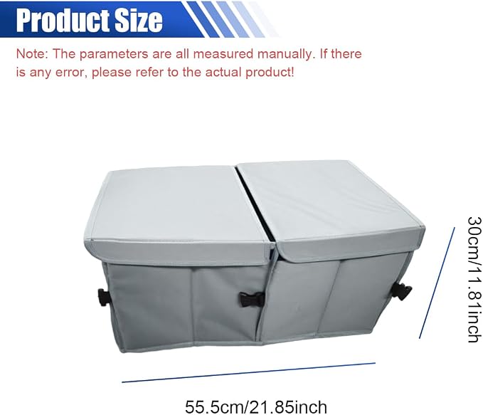 Car Trunk Organizer, Collapsible Multi Compartment Car Storage Box with Lid & Reinforced Handles, Adjustable Waterproof Storage Organizer Accessories for SUVs Cars Trucks (Gray)