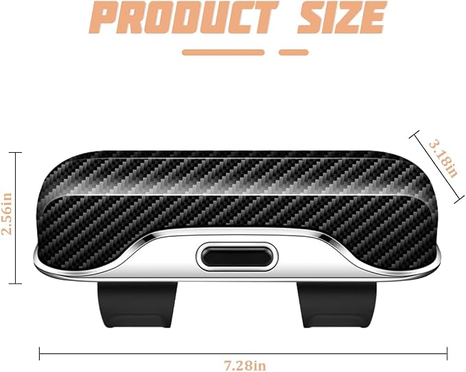 Sunglasses Holder for Car Sun Visor, Protective Automotive Eyeglasses Storage Case Hanger, Soft Vehicle Interior Glasses Organizer Box Accessories, Universal Fit (Carbon Fiber)