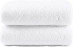 Microfiber Bath Towels Set of 2, 30 in x 60 in, Oversized, Ultra Soft, Super Absorbent, Fast Drying, No Fading Large Bathroom Towel Set for Sport, Travel, Fitness, SPA,Yoga (Coral Fleece - White)
